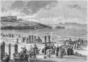 Sea Bath: Last Bathers on the Beach of Dinard, Ile et Vilaine (35) by French School