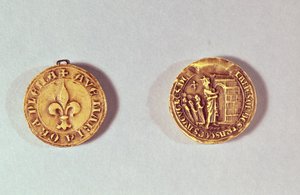 Seal and counter seal of the Quinze-Vingts Hospital depicting St. Louis Leading the Blind into the Hospice by French School