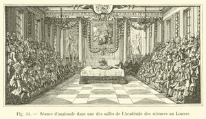 Anatomy session in one of the rooms of the Academy of Sciences at the Louvre by French School