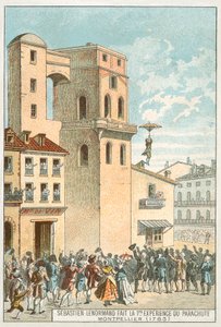 Sebastien Lenormand Making the First Parachute Descent, Montpellier