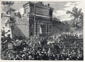 Second coalition: the Battle of Hohenlinden (near Munich, Germany) on 12 Frimaire year IX (3 December 1800) between the French troops of General Jean Victor Moreau and the Austrian and Bavarian forces commanded by Archduke Jean Baptiste by French School