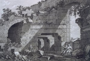 Second tier galleries of the amphitheatre at Nimes, from Antiquities of France: Vol I, Monuments of Nimes