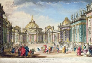 Set Design for the Exterior of Apollos Palace, published in Paris, 1748 by French School
