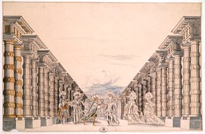 Set Design for an Unidentified Play, from Menus Plaisirs du Roi by French School
