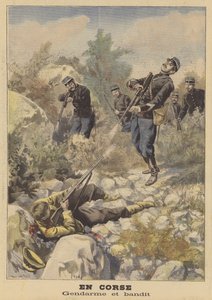 Shooting between a policeman and a bandit in Corsica by French School