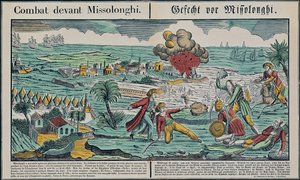 Siege of Missolonghi, 22nd April 1826 by French School