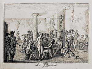 Sieyes and Les Nationnaires at the cafe du caveau in Paris, August 1789 by French School