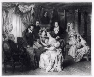 Signing the marriage contract at the solicitors office by French School