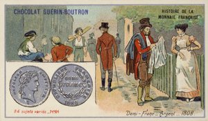 Silver half franc by French School