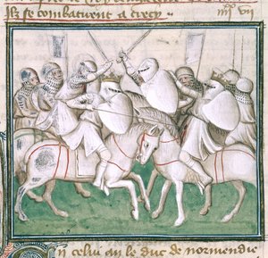 The Battle of Crecy, c.1410 by French School