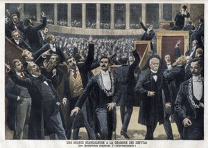 Socialists Singing The International at Chamber of Deputies in France by French School