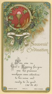 Souvenir of Ordination by French School