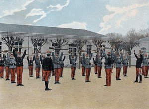 Special military school of Saint-Cyr (Saint Cyr), internal service: beginning of training by French School