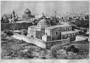 St. Ann Church and Dome of the Rock, Temple Mount, from La Syrie daujourdhui. Voyages dans la Phenicie, le Liban et la Judee. 1875-1880 by Louis Charles Emile Lortet, 1884