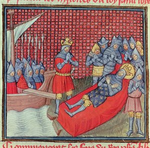 St. Louis Dies of the Plague on 25th August 1270 during the Crusade against Tunis, from the manuscript 