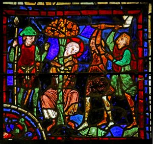 St. Martin Tied to a Tree, Scene from the Life of St. Martin, Chartres Cathedral