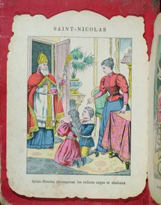 St. Nicholas visiting the well-behaved and diligent children, c.1880