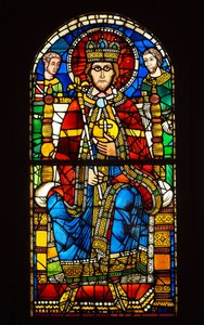 Stained glass. Emperor in Majesty by French School
