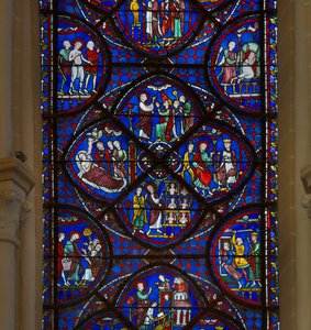 Stained glass of the Cathedral of Chartres (detail) by French School