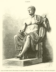 Statue of Claudius Found in Herculaneum and Preserved in the Naples Museum