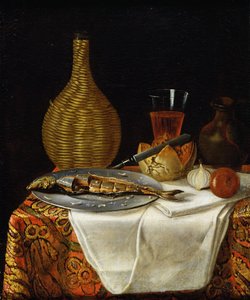 Still Life of a Herring and Flask