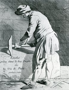 Stone mason by French School