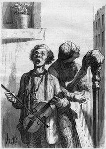 Street singers by French School