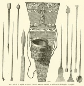 Roman Styles and Inkwell (engraving) by French School