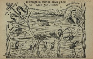 Swimming girls by French School