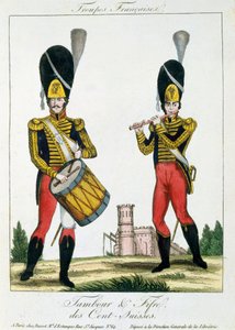Swiss Guard, Tambour and Fife Players, c.1790