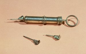 Syringe invented by Charles-Gabriel Pravaz in 1853 with various needles by French School