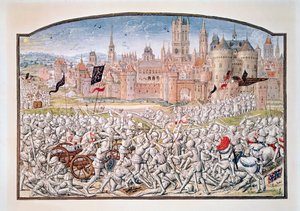 Victory of the inhabitants of Ghent led by Philipp van Artevelde (1290-1345) before Bruges in 1381, from Froissart