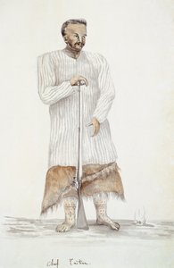 Tahitian Chief, Illustration from the Journey of Louis I Duperrey