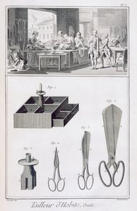 Tailor, from the Encyclopedie des Sciences et Metiers by Denis Diderot published c.1770 by French School