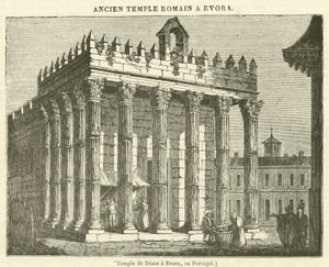Temple of Diana in Evora, Portugal by French School