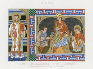 Tenth-Century Depiction of a Deacon, Nobility, a King and a Bishop
