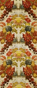 Textile with a Repeating Floral Pattern by French School