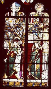 The Annunciation with St. Catherine, from the Chapel of St. Ursinus, attributed to Henri Mellein by French School