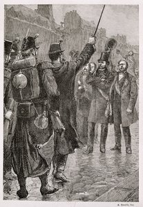 The Arrest of Victor Schoelcher (1804-93) at the Saint-Antoine Barricade, 4th December 1851 by French School