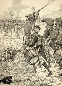 The Battle of Marengo, Italy in 1800, fought between the French forces under Napoleon Bonaparte and the Austrians. From Agenda Buvard du Bon Marche published 1917 by French School