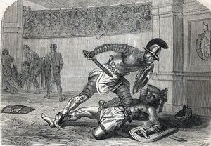 The Battle of the Gladiators in the Arena (engraving)