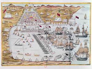 The Bombardment of Algiers by the Anglo-Dutch Fleets on 27th August 1816 by French School