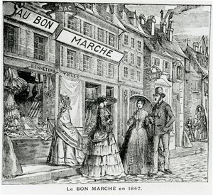 The Bon Marché Shop in the rue du Bac, Paris in 1847 by French School