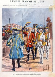 The British surrender Madras to the French commander Mahe de la Bourdonnais, 21st September 1746, cover of school exercise book, c.1900