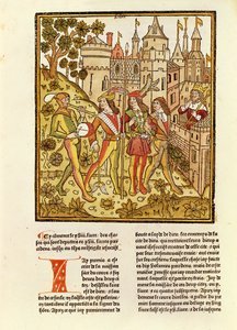 The City of God and the City of This Century, from La Cite de Dieu by French School