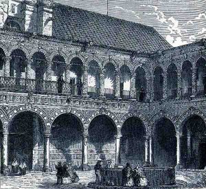 The Cloister of the Convent of La Merced, Mexico, from The Ancient Cities of the New World, by Claude-Joseph-Desire Charnay, pub. 1887 by French School