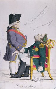 The Consultation, caricature of Cambaceres and Napoleon c.1810-14 by French School