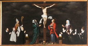 The Crucifixion, Portraits of Donors by French School