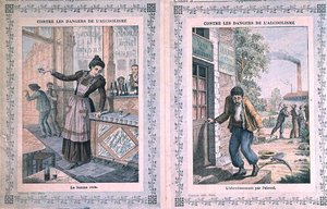 The Dangers of Alcoholism, cover of a school exercise book