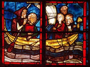 The Departure for Jerusalem, from the story of St. Mary of Egypt in the Chapelle de la Sainte-Croix by French School